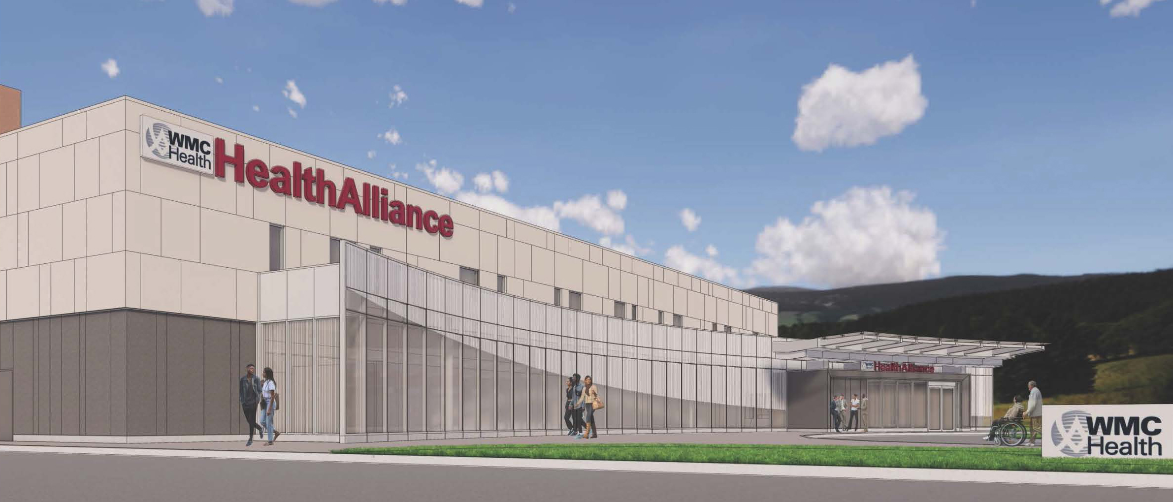 Artist Rendering of New HealthAlliance Hospital (Lobby Entrance)