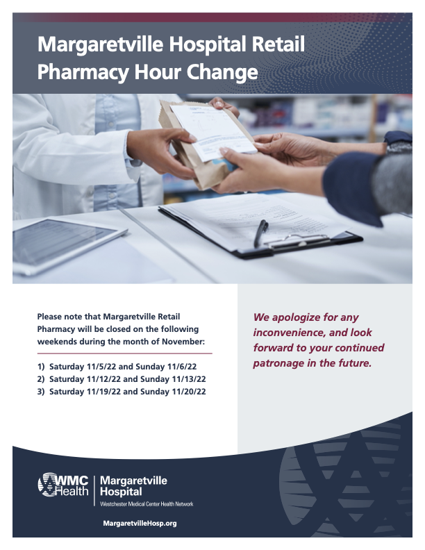 Margaretviile Hospital Pharmacy Hour Changes PDF for Download